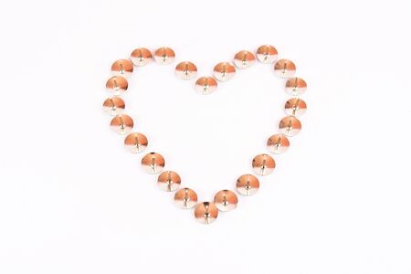 Heart made of thumbtack. fake の写真素材