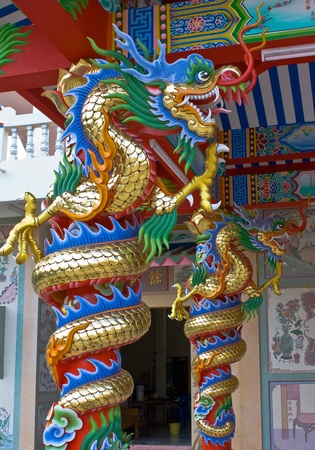 Colorful dragon statuesのeditorial素材