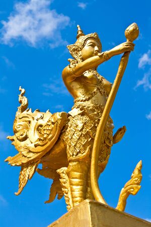 Thai style statue "Kinnari" Thailand. の写真素材