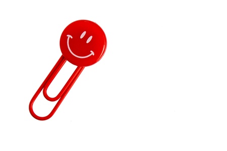 Smile red paper clipの写真素材