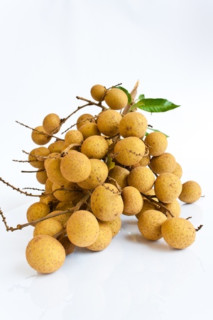 Longan fruit isolated on white background の写真素材