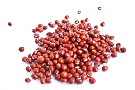 azuki beans isolate on white backgroundの写真素材