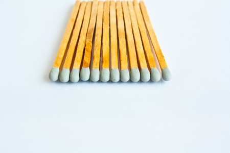 Gray head matches on white backgroundの写真素材