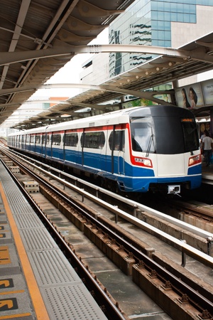 Sky train in Bangkok  stop at the station.のeditorial素材