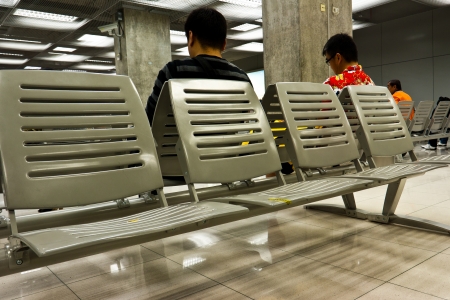 Empty seats in waiting room of Suvarnabhumi airport, Bangkok, Thailandのeditorial素材