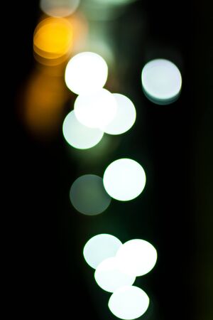 Bokeh Lights in the city coloured spots of lightの写真素材