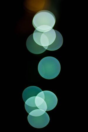 Bokeh Lights in the city coloured spots of lightの写真素材