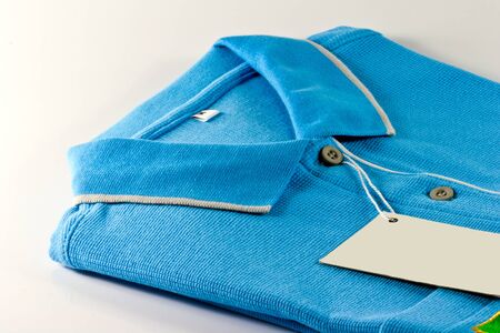 New men's Polo T-shirt and white labelの写真素材