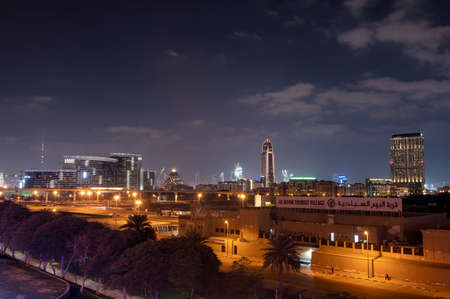 Dubai,UAE, Jan 14th, 2021. Al Boom Village a tourist area in Dubai, United Arab Emirates captured from the Gharhoud bridge.のeditorial素材