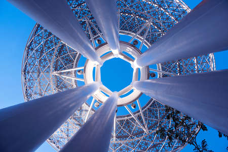 Jan 22,2021,Dubai,UAE. Blue-waters island with huge metallic structure at the Ain Dubai (Dubai Eye), Dubai ,UAE.のeditorial素材