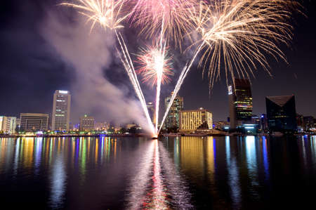 17 DEC 2020 AL SEEF VILLAGE MALL,DUBAI. VIEW OF THE SPECTACULAR FIREWORKS DURING THE DUBAI SHOPPING FESTIVAL OPENING CELEBRATION AT THE AL SEEF VILLAGE, DUBAI , UAE.のeditorial素材