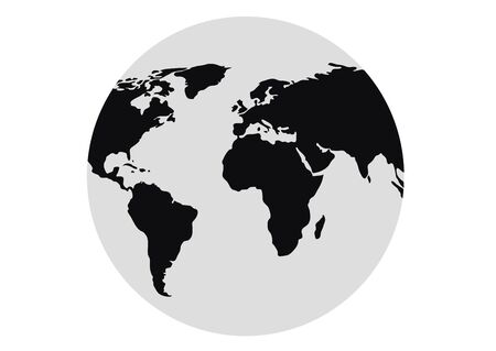 illustration of world globe on white backgroundの写真素材