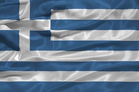 illustration of waving Greek Flag close upの写真素材