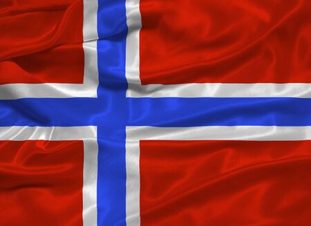 illustration of waving Norwegian Flag close upの写真素材