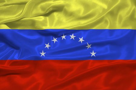 illustration of waving Venezuelan Flag close upの写真素材