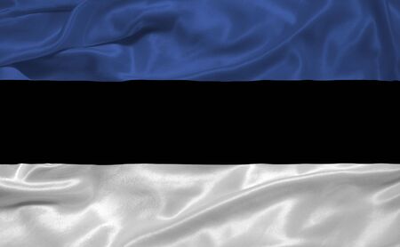 illustration of waving Estonian Flag close upの写真素材
