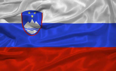 illustration of waving Slovene Flag close upの写真素材