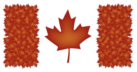 Illustration of Canadian flag formed by maple leavesの写真素材
