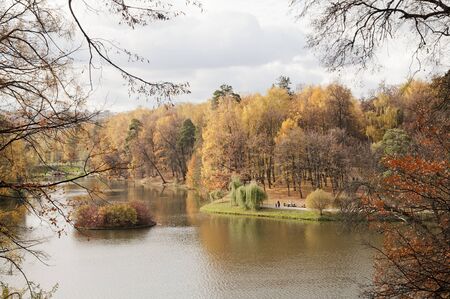 Autumn pondの写真素材