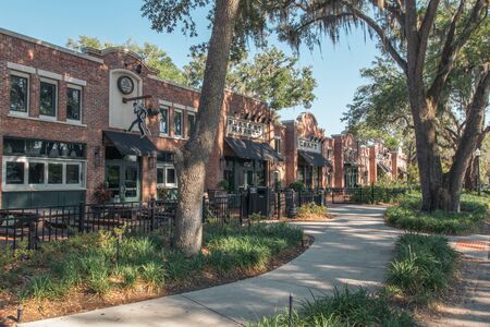 WINTER GARDEN, FLORIDA: MAY 29, 2019 - Plant Street Market entrance to indoor local food vendors and craft beer breweries in downtown Winter Garden, Florida.のeditorial素材