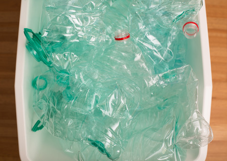 Plastic bottles for recyclingの写真素材