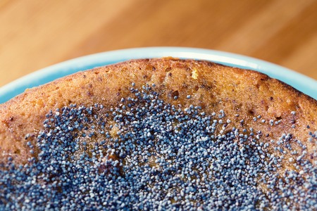 A lemon cake served with on a plate