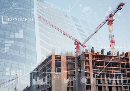 Constructions site collage of a new building
