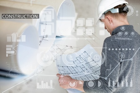 Industrial collage with charts