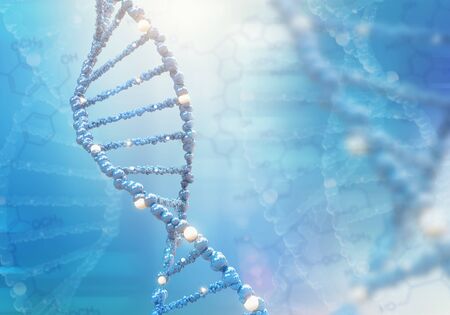 DNA helix on the colored background. 3D illustrationの写真素材
