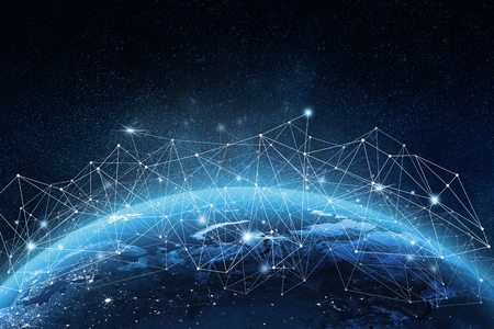 Global network concept. 3D rendering elements of this image furnished by NASAの写真素材