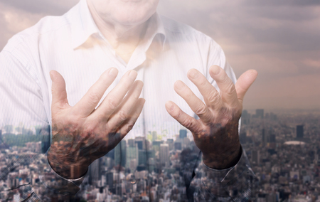 Praying for heavenの写真素材