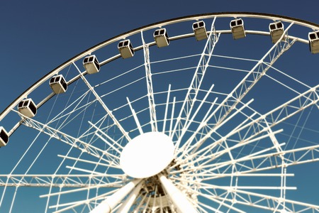 Ferris wheel and blue skyの写真素材