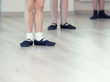 Close Up Of Childrens Ballet Feetの写真素材