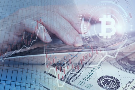 A successful cryptocurrency conceptの写真素材