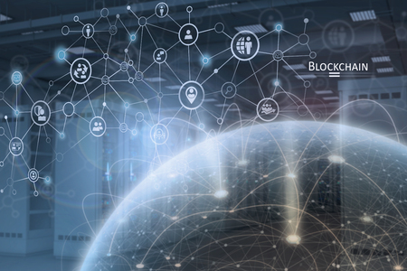 Global Blockchain network conceptの写真素材