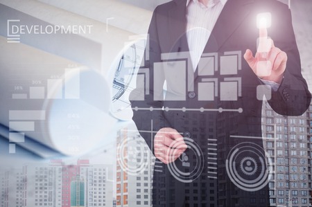 Businessman using innovative technologiesの写真素材