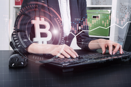 A successful cryptocurrency conceptの写真素材
