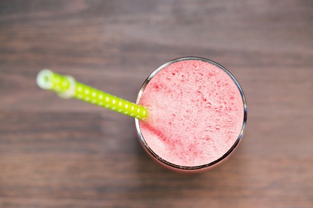 A glass of healthy watermelon smoothie in a glassの写真素材