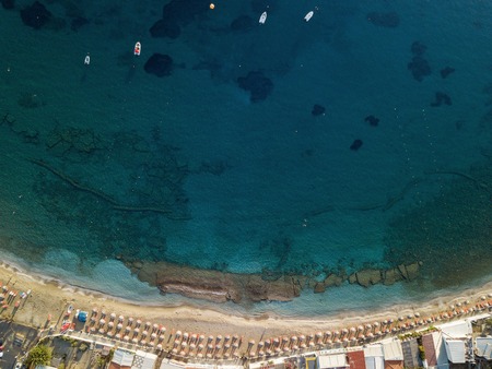 Aerial drone photo of beautiful cretan villageの写真素材