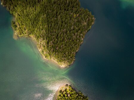Aerial photo of the Black Lake in National park Durmitorの写真素材