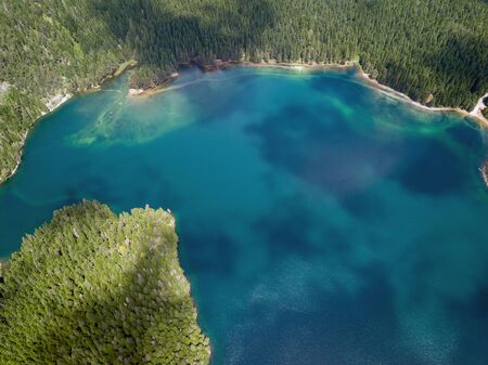 Aerial photo of the Black Lake in National park Durmitorの写真素材