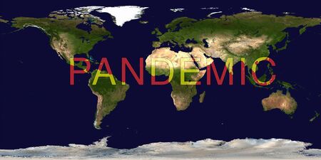 Coronavirus pandemic on world map. COVID-19 infection concept.の写真素材