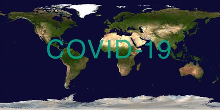 Coronavirus pandemic on world map. COVID-19 infection concept.の写真素材