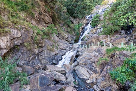 Ravana waterfall in Sri Lanka. Beautiful landscape with waterfall.の写真素材