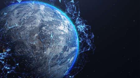 A networking concept. Global digital connections.  3d illustrationの写真素材