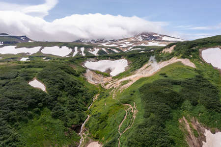 Fumarole fields on The small Valley of Geysersの写真素材