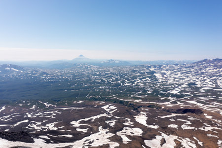 Landscape of Mutnovsky Volcano in summer. Kamchatka, Russiaの写真素材