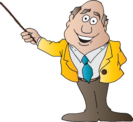 Cartoon of a professor teaching classのイラスト素材