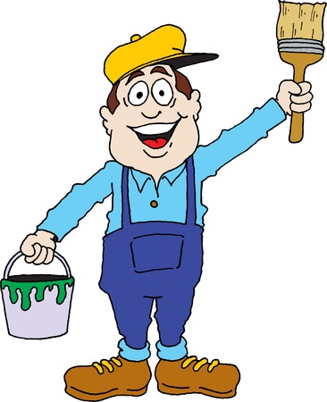 Cartoon image of a painter ready for work.のイラスト素材