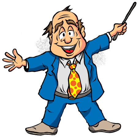 Cartoon of a professor teachingのイラスト素材
